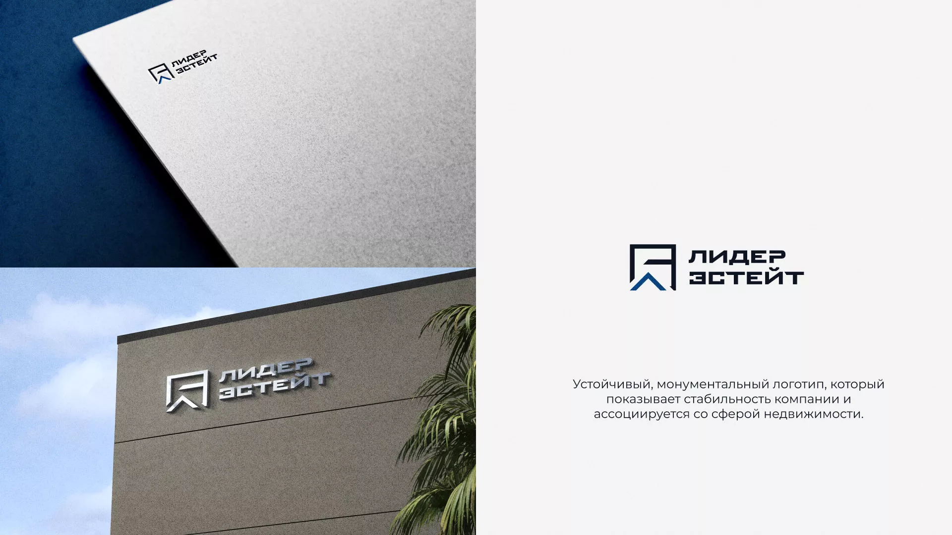 Разработка логотипа агентства недвижимости «Лидер Эстейт» в Строителе